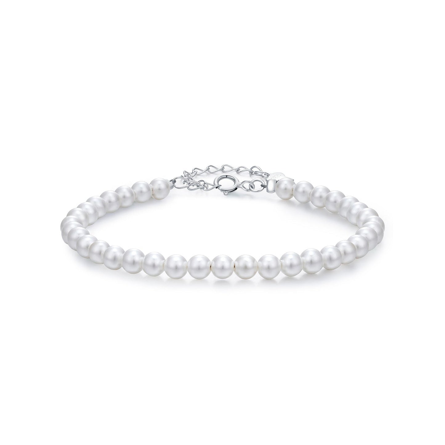 Bracelet perles blanches minimaliste élastique – Lila