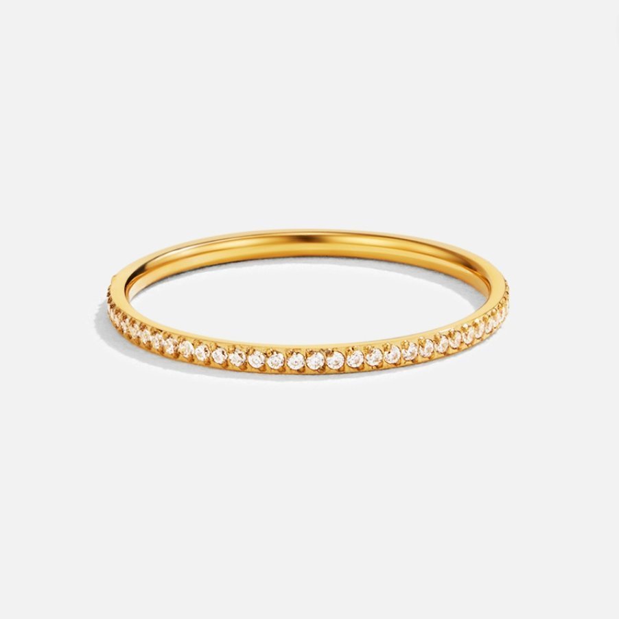 Bague fine or cristaux clairs – Lise