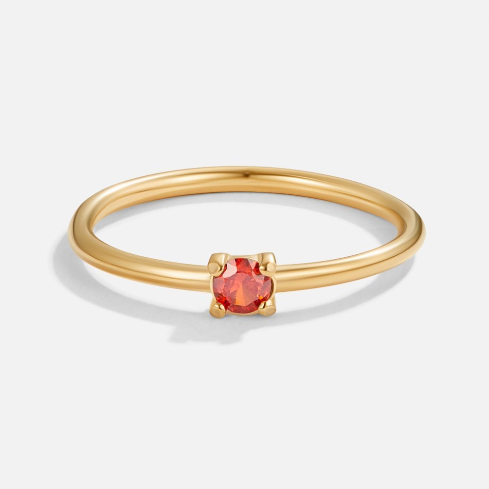 Bague or pierre rouge centrale – Lila