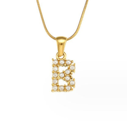 Collier doré avec pendentif lettre Perle – Sanne