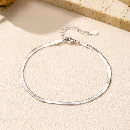 Bracelet fin minimaliste argent – Léo