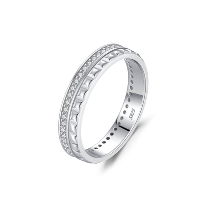 Bague deux rangs argent cristaux pics – Léo