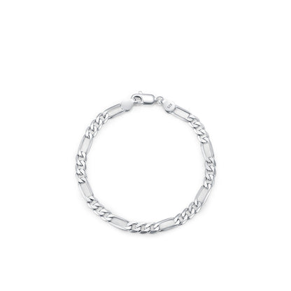 Bracelet maillons ovales et rectangulaires argent – Léo