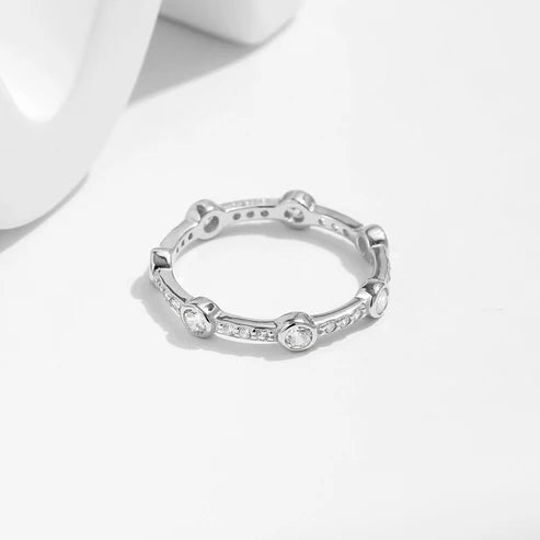 Bague fine argent cristaux transparents – Lila
