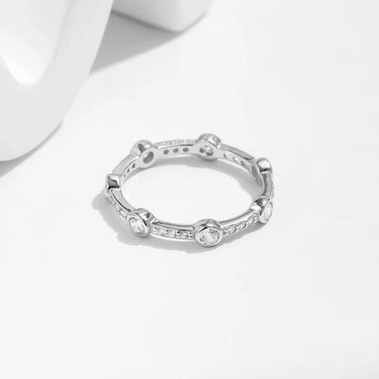 Bague fine argent cristaux transparents – Lila