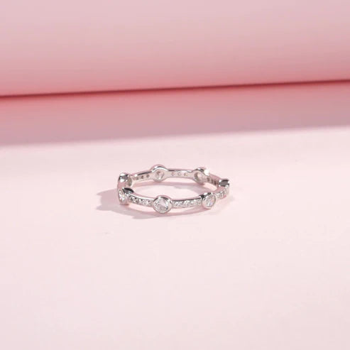 Bague fine argent cristaux transparents – Lila