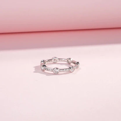 Bague fine argent cristaux transparents – Lila