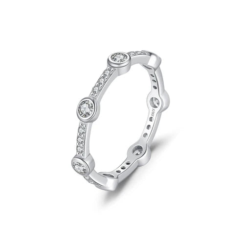 Bague fine argent cristaux transparents – Lila