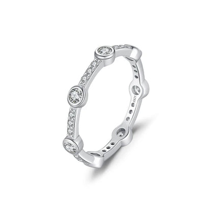 Bague fine argent cristaux transparents – Lila