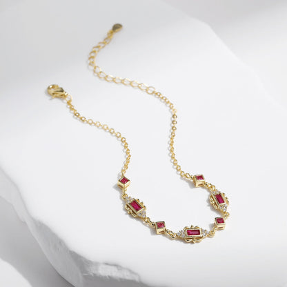 Bracelet maillons losange doré sertis – Léo