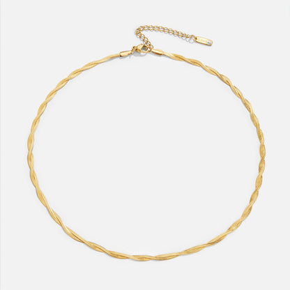 Collier ras du cou torsadé Or – Léo