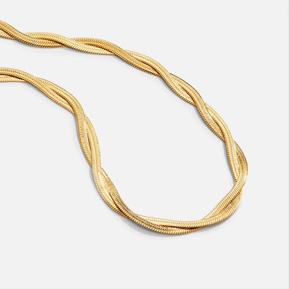 Collier ras du cou torsadé Or – Léo