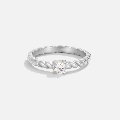 Bague spirale argent pierre ronde – Léo