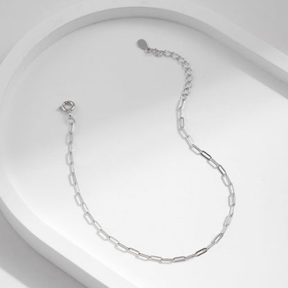 Bracelet fin maillons rectangulaires argent – Yara