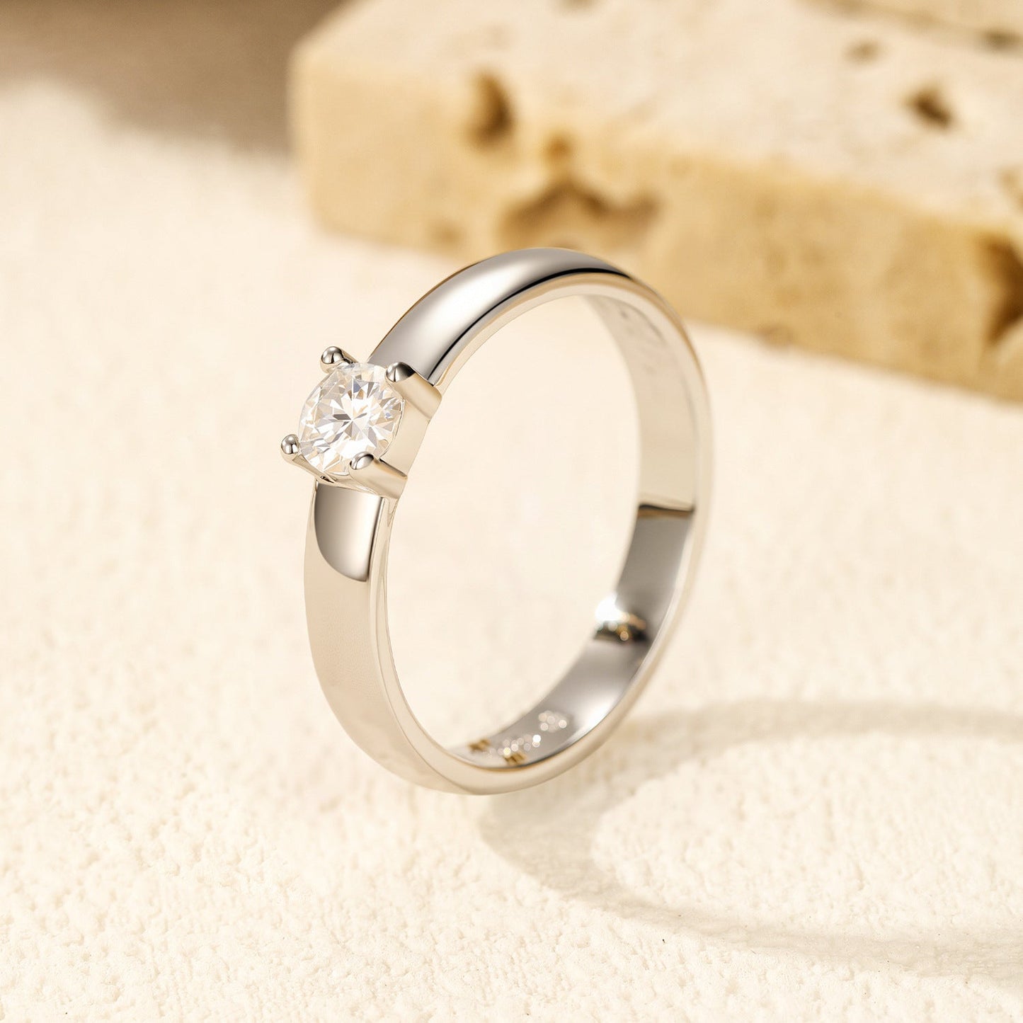 Bague argent pierre centrale brillante – Lina