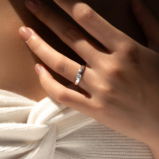 Bague argent pierre centrale brillante – Lina