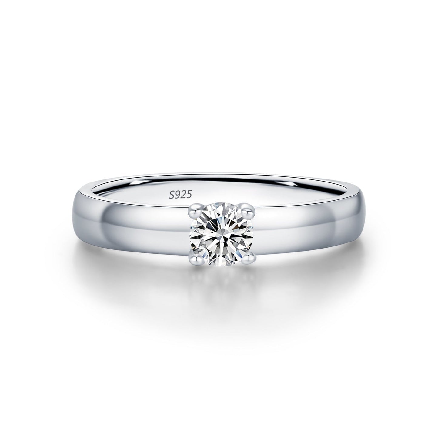 Bague argent pierre centrale brillante – Lina