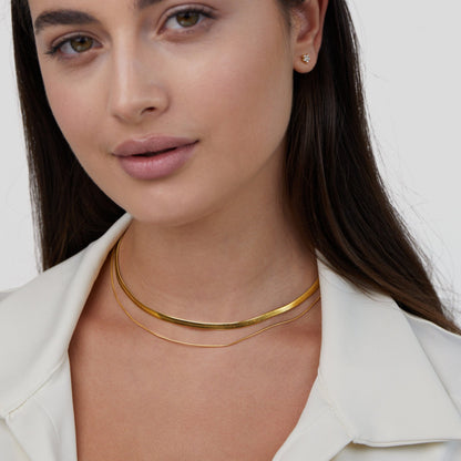 Collier plastron lisse double – Lise
