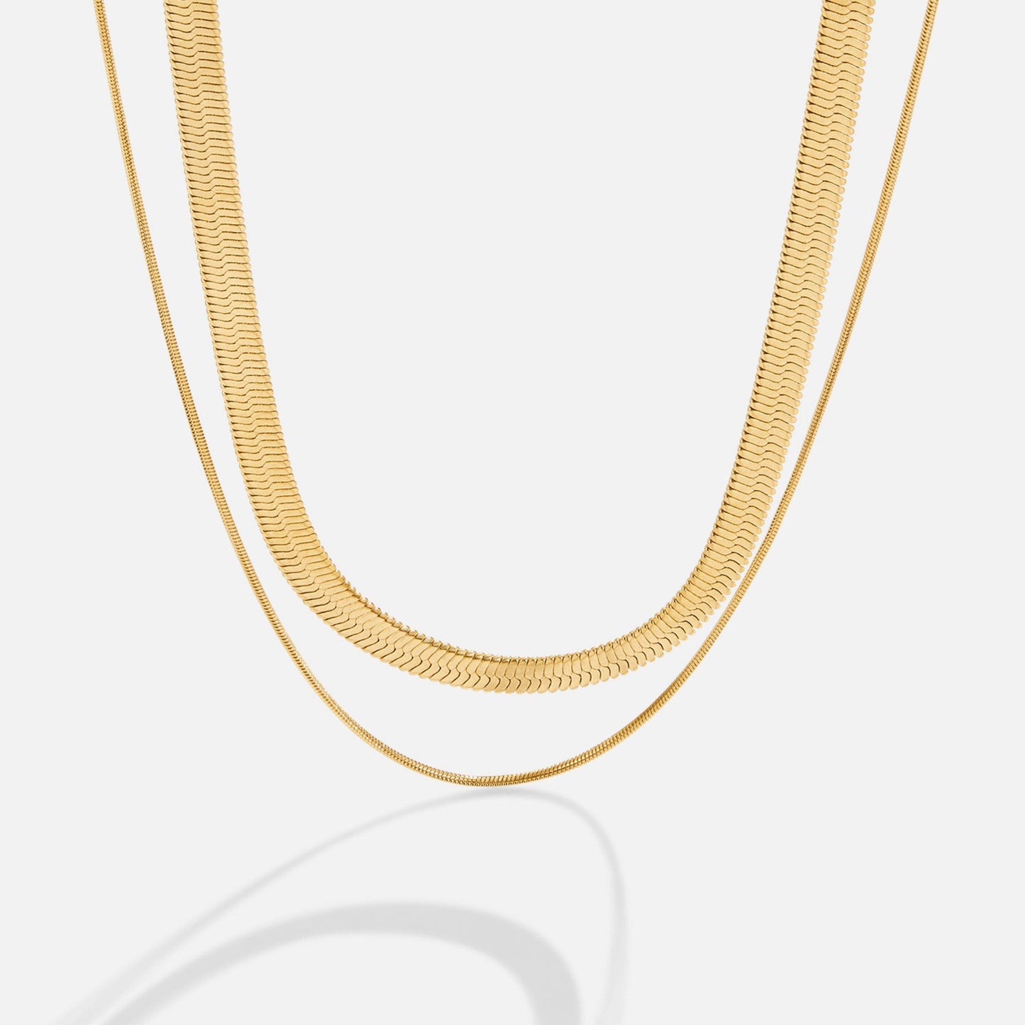 Collier plastron lisse double – Lise