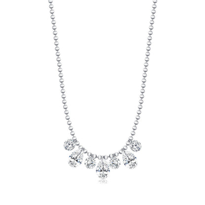 Collier pendentifs goutte argent pierres cristallines – Lila