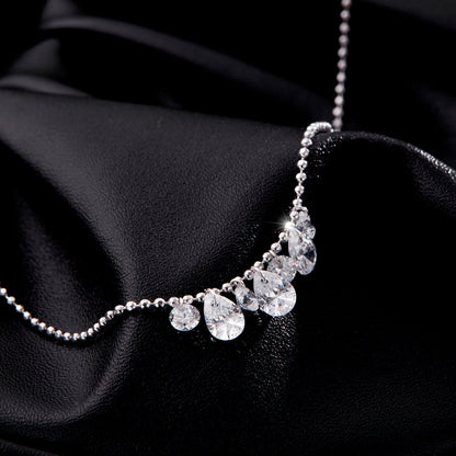 Collier pendentifs goutte argent pierres cristallines – Lila