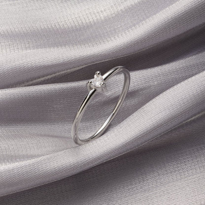 Bague cœur sertie argent – Léo