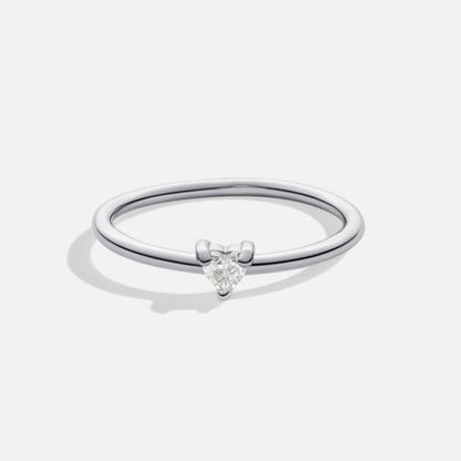 Bague cœur sertie argent – Léo