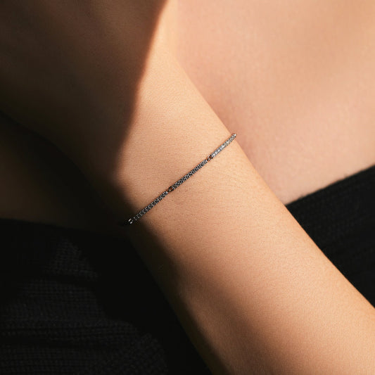 Bracelet fin argent cristaux scintillants – Léa