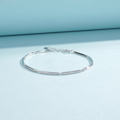 Bracelet fin argent cristaux scintillants – Léa