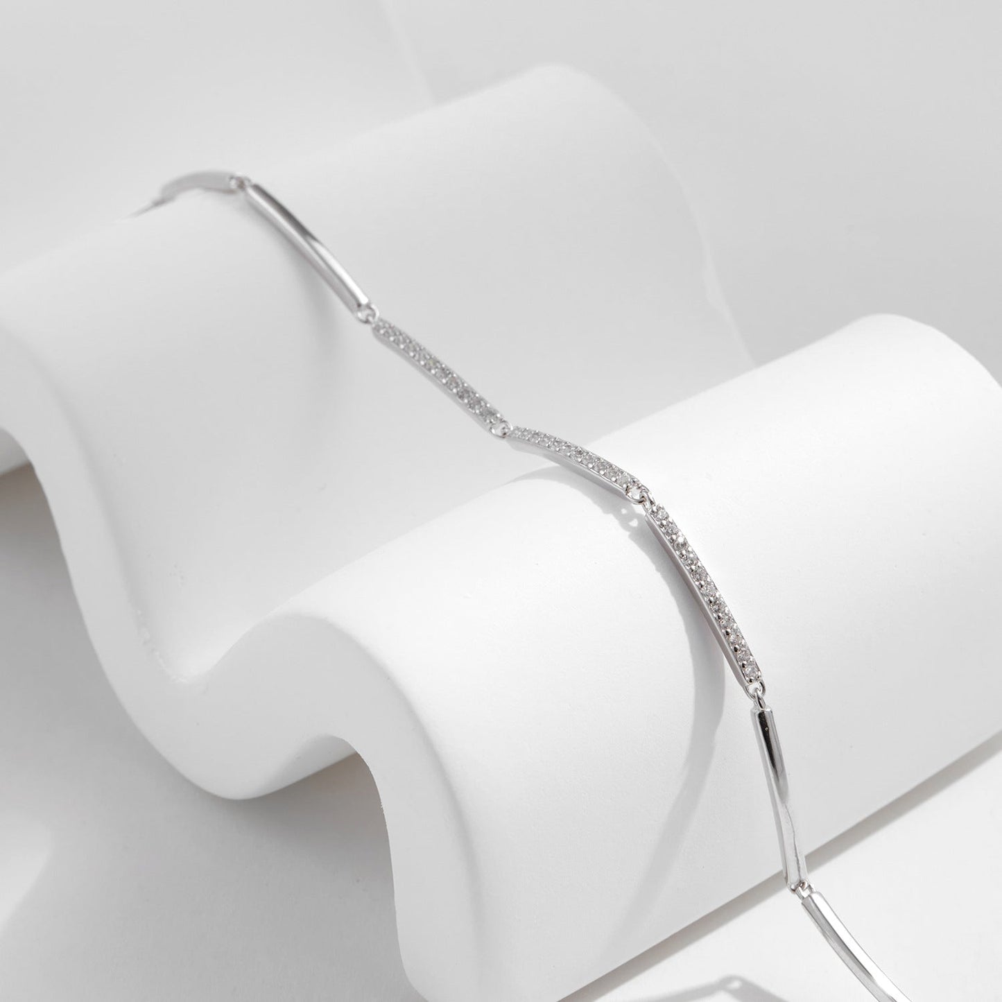 Bracelet fin argent cristaux scintillants – Léa