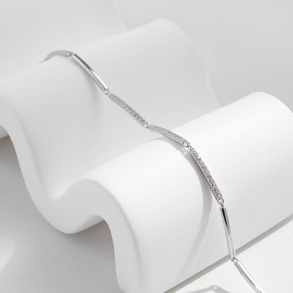 Bracelet fin argent cristaux scintillants – Léa