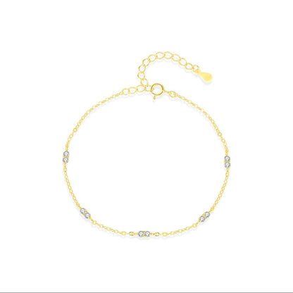 Bracelet chaîne fine argent pierres claires – Léa